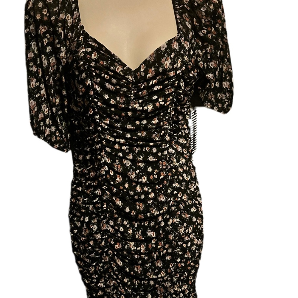 Haute Monde Black Floral Long Sleeve Dress